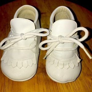 Vintage Pimpolo White Leather Infant Shoes Size 17(1.5-2)